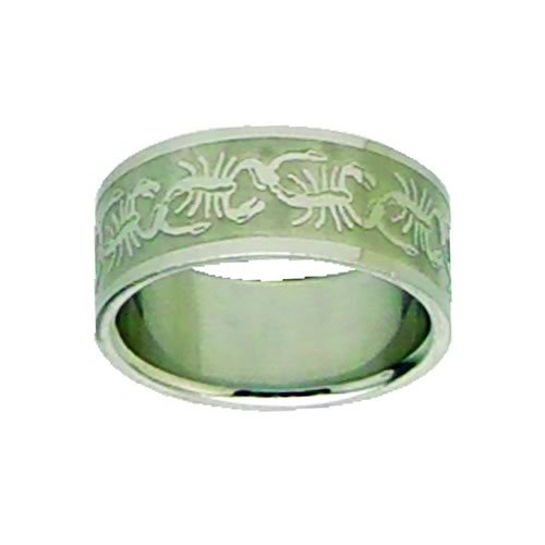 Icon Mens Icon Etched Scorpian Ring N/a