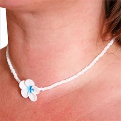 Icon Shell Mini Flower Necklace - Blue