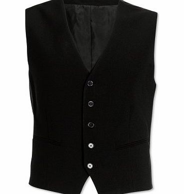 Icona AX MenS Semi Fitted Waistcoat Black Size 40 Inches