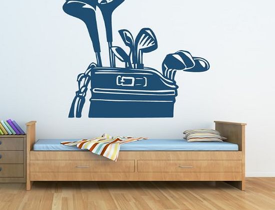 Golf Clubs And Bag Wall Sticker Sport Wall Decal Art available in 5 Sizes and 25 Colours X-Small Lemon Yellow