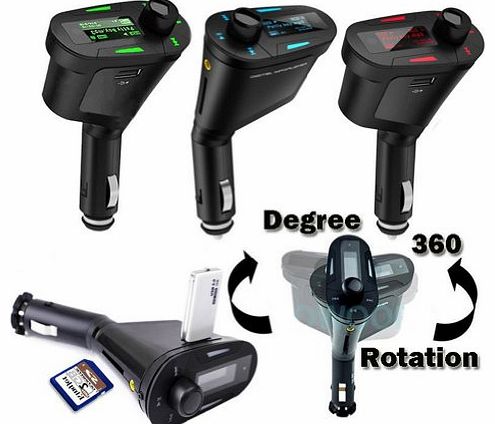 TM) Car MP3 Audio Player FM Transmitter / With USB, SD Card and AUX Connections / Includes Remote Control / For Mobile Phone and MP3 Player, Red
