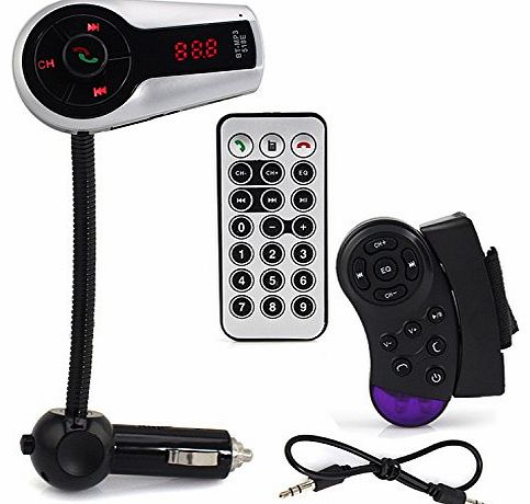 iCrown TM) FM Transmitter USB LCD Car Kit Bluetooth MP3 Player HandsFree for iPhone 5S 5C