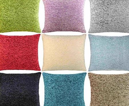 Ideal Textiles Luxury Cushion Covers, Plain Chenille Cushion Cover, 18`` x 18``, 45cm x 45cm (Duck Egg)