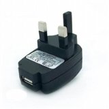 idealsUK BLACK 3 PIN 1000mA USB UK wall plug AC Power Adapter Charger for MP3 players, ipods, mobile phones, 