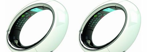 iDect  Eclipse Plus Twin DECT Phone with Answer Machine - White/Black