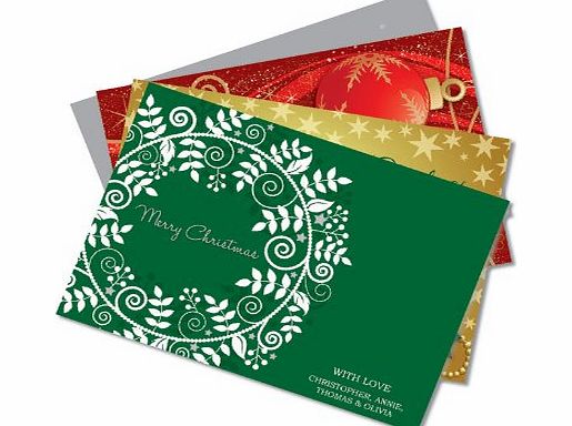 Identity Direct Personalised Christmas Cards (12 Pack of Mixed Traditional Cards)