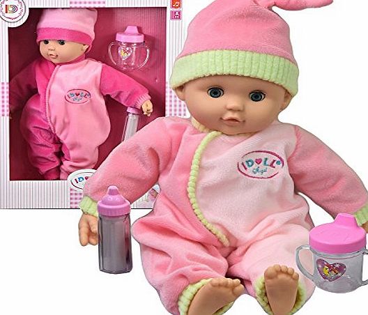 IDoll New Born Baby Doll with Baby Sounds Soft Bodied Doll Girls Pretend Play Toy