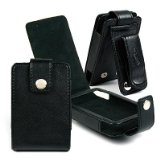 BLACK Leather Case Cover for Creative Zen 4gb 8gb 16gb and 32gb with Belt Clip