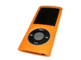 ORANGE Silicone Skin Case Cover for Apple iPod Nano 4th Gen Generation 4G new Nano-Chromatic 8gb and 16gb   Screen Protector and Lanyard