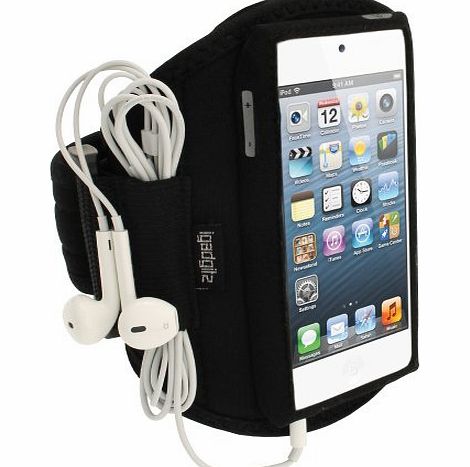 iGadgitz Water Resistant Neoprene Sports Gym Jogging Armband for Apple iPod Touch/iTouch 5th Generation 5G 32GB 64GB - Black