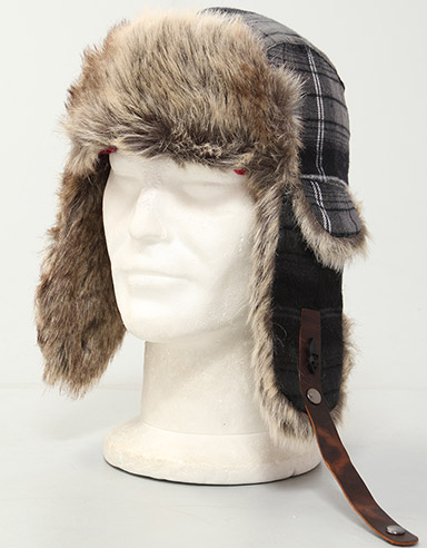 Ignite Plaid Fur 2 Trapper hat - Black