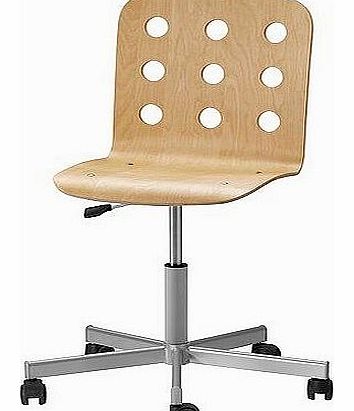 Ikea  JULES - Swivel chair, birch, silver-colour