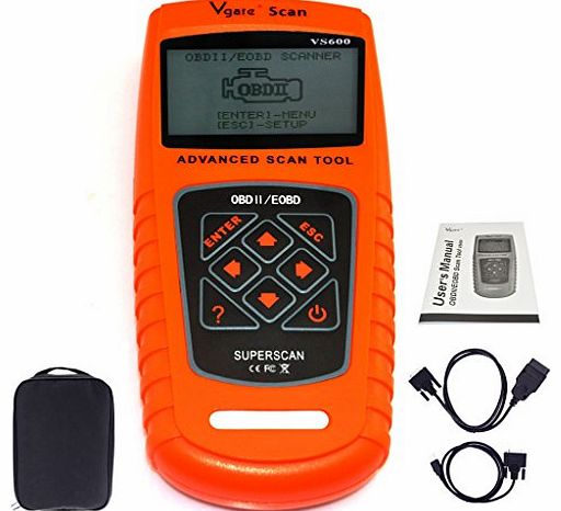 VS600 OBD2 OBDII EOBD CAN Auto Car Scanner Diagnostic Reader and Clears Trouble Fault Code Display Oil Service Airbag Tool