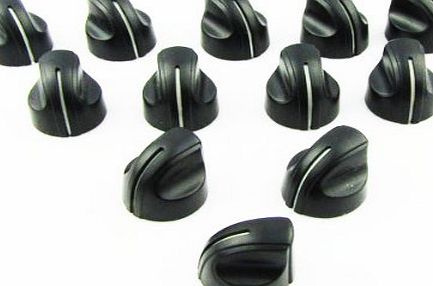 IKN Amp Amplifier Knobs Black Color Peavey Style Pack of 12pcs