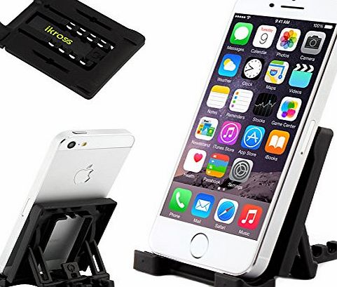 Black Universal Portable Collapsible Desk Stand holder for iPhone 6/ iPhone 6 Plus/ 5S/ 5C/ 5/ 4S, Sony Xperia Z3 Z2 T3, Samsung Galaxy S6, S6 Edge, Alpha, A5, Galaxy Note 4, Galaxy S5, Galaxy