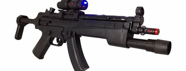 IKS UK COMBAT MISSION MP5 Toy Gun with IR LASER Sight Search Light Sounds Vibration 1/1 Scale
