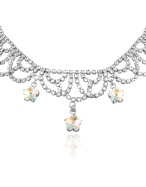 Ileana Creations Flower Swarovski Crystal Drops Choker Necklace