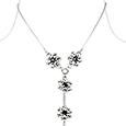 Ileana Creations Swarovski Crystal Necklace with Black and White Flowers