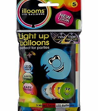 Illoom LED Balloons Faces, Pack of 5