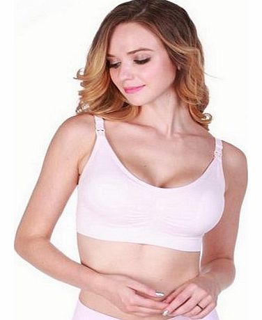 iLoveSIA Womens Seamless Maternity Nursing Bra Bralette Pink Size L Fit 36DE 38ABC