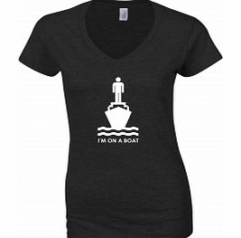 On A Boat Black Womens T-Shirt Small ZT Xmas