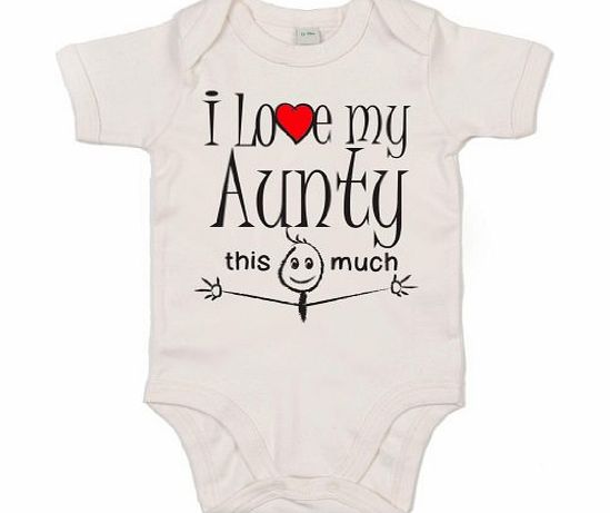 Image is Everything IiE, I love my Aunty this much, Baby Unisex Boy Girl, Bodysuit, 3-6m, White