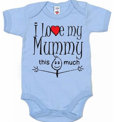 Image is Everything IiE, I love my Mummy this much, Baby Boy Bodysuit, 3-6m, Pale Blue