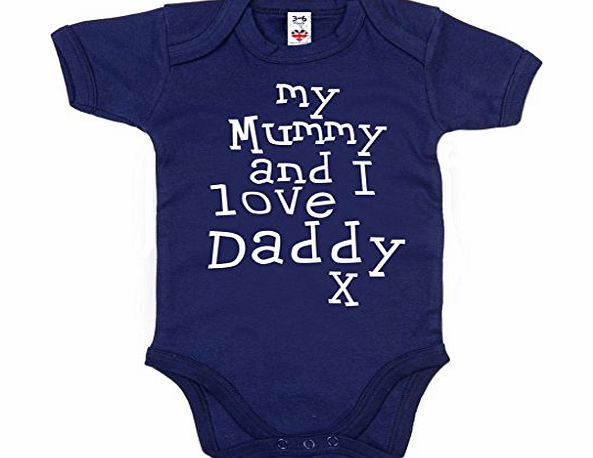 Image is Everything IiE, My Mummy and I love Daddy, Baby Boy Bodysuit, 12-18m, Navy