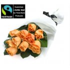 Imogen Stone 10 Orange Fairtrade Roses