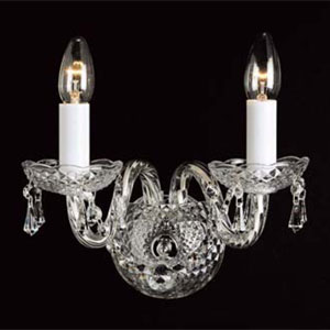 Impex Lighting Georgian Style Crystal And Chrome Double Wall Light With Preciosa Strass Crystal