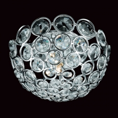 Impex Lighting Globe Strass Crystal and Chrome Wall Light