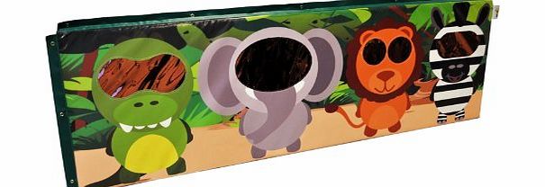 Implay Soft Play Childrens Jungle Theme Protective Padding Activity Wall Mat - 610gsm PVC / High Density Foam - 210cm x 65cm x 5cm