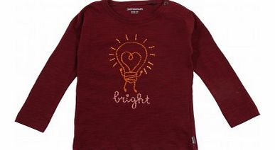 Bright heart bulb T-shirt Burgundy `12 months,18