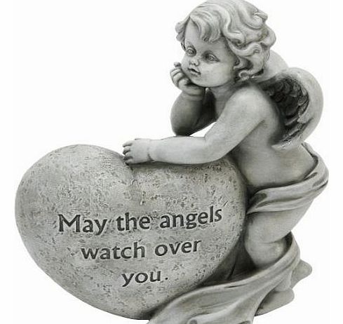 In Loving Memory Graveside Memorial Ornaments - May The Angels Watch Over You Stone Angel