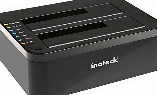 Inateck USB 3.0 to SATA 2-Bay USB 3.0 Hard Drive Docking Station with Offline Clone Function for 2.5 Inch amp; 3.5 Inch HDD SSD SATA (SATA I/ II/ III) Support 2x 8TB amp; UASP, Tool-free