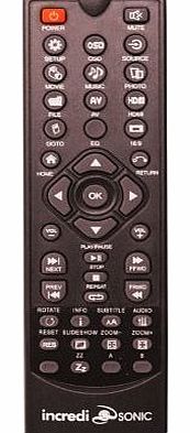IncrediSonic  IMP150 Media Player Remote Control