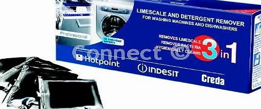 Indesit  Limescale And Detergent Remover (Box Of 12) (Hotpoint/Creda Spares, Consumable) Helps Kill Bacteria