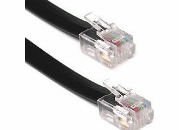 Indigo Banana Media ADSL Cable 5m RJ11 to RJ11 - High Quality Modem Lead for Broadband Connections - 5 Metres Black