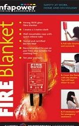 Infapower INFA-X012 1m Wall Mountable Glass Fibre Fire Blanket with 10-Year Warranty