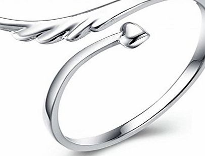 Infinite U Angel Wing Cupids Arrow 925 Sterling Silver Women Ring for Wedding Band/Anniversary/Engagement/Promise Ring Size O -Male/Female (Enable to Engrave Your Own Words)