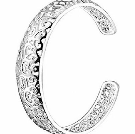 Infinite U Lovely Women Silver Hollow Adjustable Bracelet/Bangle