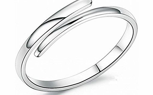 Infinite U Simple Line 925 Sterling Silver Women Ring for Wedding Band/Anniversary/Engagement/Promise Ring Size O -Male/Female (Enable to Engrave Your Own Words)