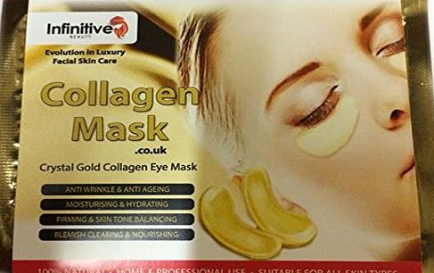 Infinitive Beauty - 10 x Pack New Crystal 24K Gold Powder Gel Collagen Eye Mask Masks Sheet Patch, Anti Ageing Aging, Remove Bags, Dark Circles amp; Puffiness, Skincare, Anti Wrinkle, Moisturising, M