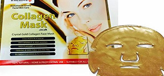 20 x New Infinitive Beauty Crystal 24K Gold Powder Gel Collagen Face Mask Masks Sheet Patch, Anti Ageing Aging, Skincare, Anti Wrinkle, Moisturising, Moisture, Hydrating, Uplifting, Whitening, Remove 