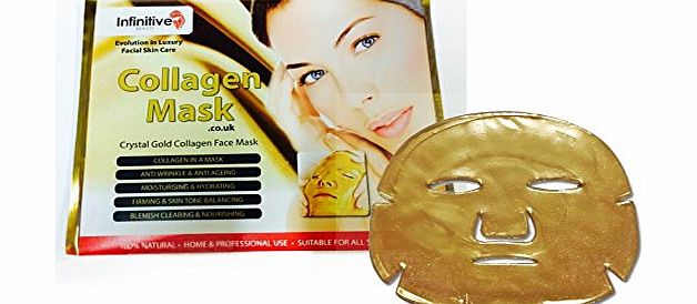 10 x New Infinitive Beauty Crystal 24K Gold Powder Gel Collagen Face Mask Masks Sheet Patch, Anti Ageing Aging, Skincare, Anti Wrinkle, Moisturising, Moisture, Hydrating, Uplifting, Whitening, Remove 