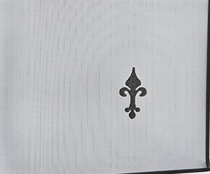Inglenook 22`` Fleur De Lys Spark Guard - Black - Fire Safety