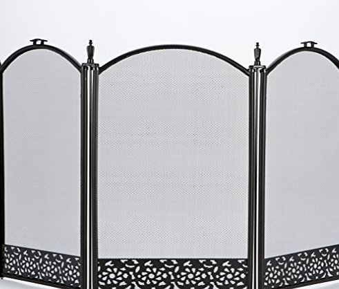 Inglenook 3 Panel Decorative Black Fire Guard by Inglenook