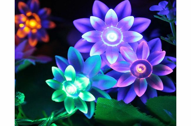 Innoo Tech Tree Christmas String Lights Battery Operated for Indoor, Kids Bedroom 4M 40 Multi Colour Double-deck Lotus Flower)