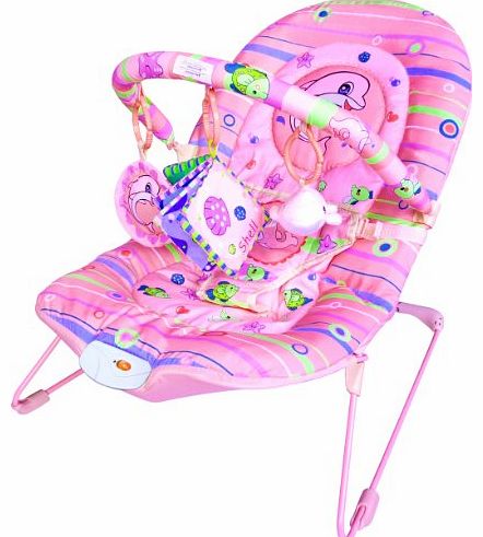 Inside Out Toys Baby Vibrating Musical Bouncy Chair, Bouncer Chair, Bouncing Chair Bright Frog