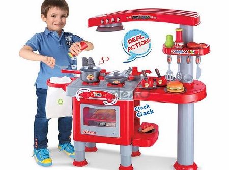 Inside Out Toys Childrens, Kids Large Toy Kitchen, Pretend Play with over 30 accessories (Red)